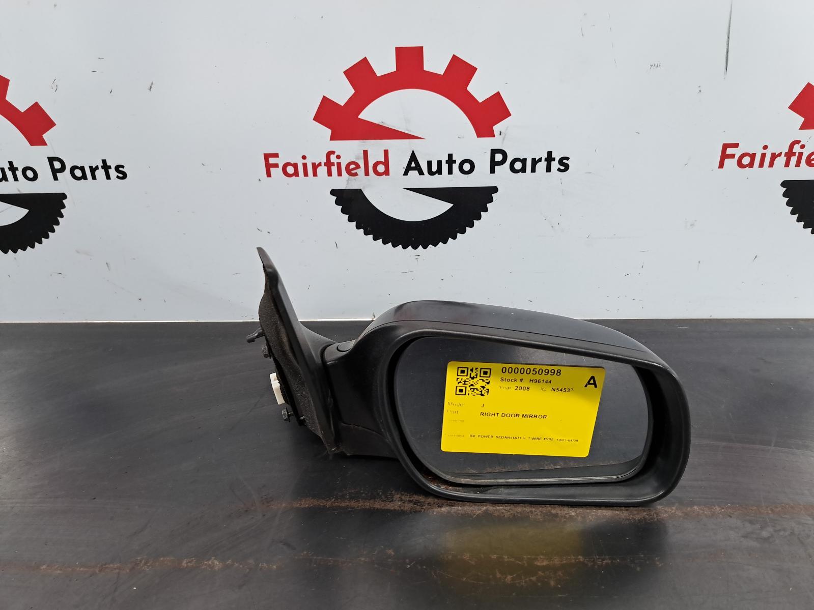 MAZDA 3 BK 10/2003-04/2009 RIGHT POWER DOOR MIRROR BLACK NON MPS 3 WIRE TYPE